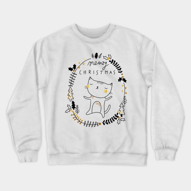 Meowy Christmas! Crewneck Sweatshirt by lowercasev